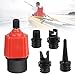 UCNOGIM Adaptador Paddle Surf Adaptador Compresor Piezas de Válvula SUP 4 Boquillas Diferentes Adaptador Inflador Eléctrica para Tabla de Paddle Surf Kayak Barca Hinchable Colchón Flotadores Piscinas
