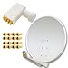 Produktbild PremiumX DELUXE100 Aluminium 100cm Digital SAT Schüssel Spiegel in Hellgrau für HDTV HD+ 3D + LNB Octo WE 0,1 dB PXO-08 zum Direktanschluss von 8 Teilnehmern + 16x F-Stecker