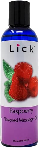 Miniatura 1 de Aceite de masaje con sabor a frambuesa con vitamina E, aceite de masaje corporal comestible vegano para mujeres y hombres con aceite de almendras