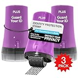 Identity Theft Protection Roller 3-Pack Advanced 2.0 Security Stamp by Guard Your ID (Regular 3-Piece, Purple)