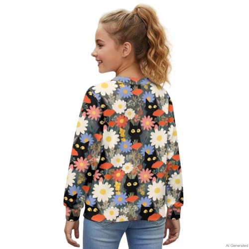 Image of Girls Cardigans Sweater Long Sleeve Crew Neck Button Down Sweaters School Outerwear for Kids Fall Winter Tops