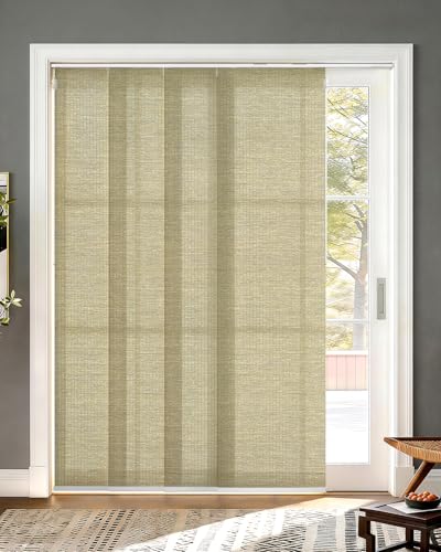UNISHADES Panel Track Blinds for Sliding Glass Doors Lattice Teak
