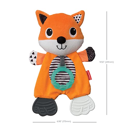 Infantino Cuddly Teether, Fox Character, 3 Textured Teething Places To Soothe Sore Gums, Bpa-Free Silicone, Soft Fabric Textures To Explore, Crinkle Sounds To Discover, For Babies 0M+ #TOP5