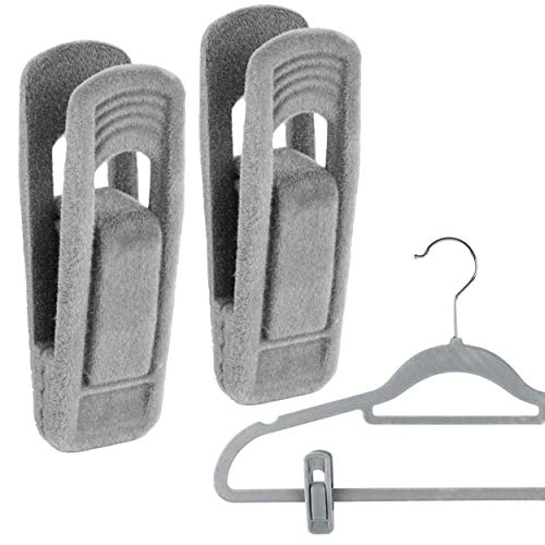 The Hanger Store - 30 Velvet Clips for Hangers for Clothes Grey