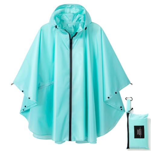 Image of salamra Rain Poncho Jacket - Hooded Waterproof Raincoat with Pocket for Women Men Adults