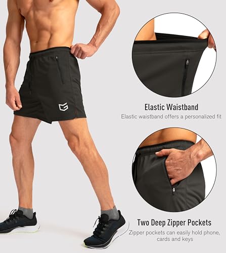 Image of G Gradual Men's Gym Workout Shorts Zipper Pockets 5 inch / 7 inch Quick Dry Breathable Runing Athletic Short for Men