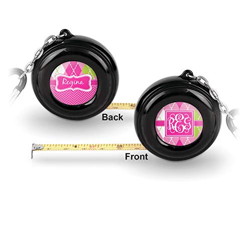 Cinta métrica personalizada rosa y verde argyle 6 pies miniatura 2