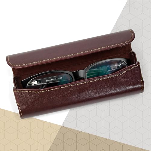 Image of Orsus Reading Glasses Hard Case, Premium PU Leather Horizontal Eyeglass Holder with Magnetic Closure for Women and Men