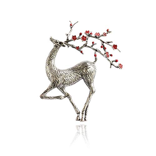Broche cerf de noël en émail épingles d'hiver animal mignon renne sika