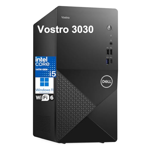 Dell Desktop Computer for Home & Business - 3030 Tower Desktop PC, Intel Core i5-14400 (Beat i7-13620H), 16GB DDR5 RAM, 512GB PCIe SSD, WiFi 6, Bluetooth, DisplayPort, HDMI, Type-C, Windows 11 Pro