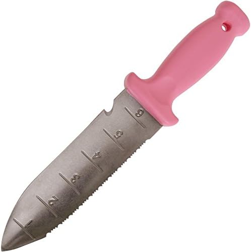A.M. Leonard Deluxe Soil Knife, Pink – Hori Hori w/ 6-Inch Stainless Steel Blade