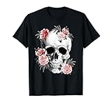 Floral Sugar Skull Rose Flowers Mycologist Gothic Goth T-Shirt