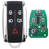 ProPlip - Llave completa con electrónica programada compatible con Jaguar S-Type X-Type XF XK XFR XKR XJ8 XK8 5 botones 434MHz FSK Mando a distancia en blanco