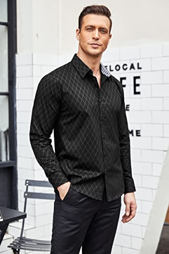 COOFANDY Men's Business Dress Shirt Long Sleeve Slim Fit Casual Button Down Shirt2