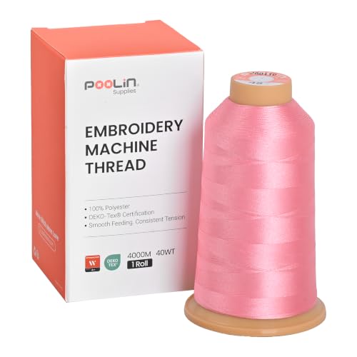 Image of Poolin Polyester Machine Embroidery Thread 4000M 40WT Light Pink 0048