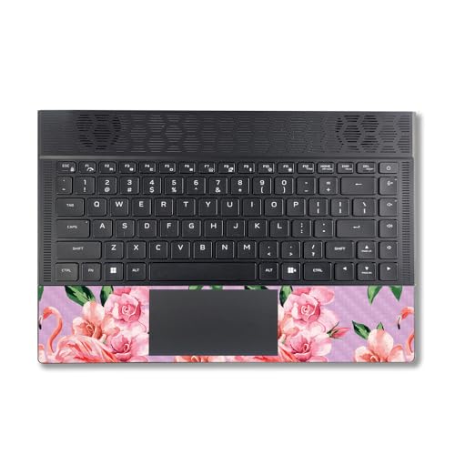 Image of MightySkins Carbon Fiber Skin Compatible With Alienware X14 R2 (2023) Full Wrap Kit - Flamingo Rose | Protective, Durable Textured Carbon Fiber Finish | Easy To Apply & Change Styles | Made in the USA