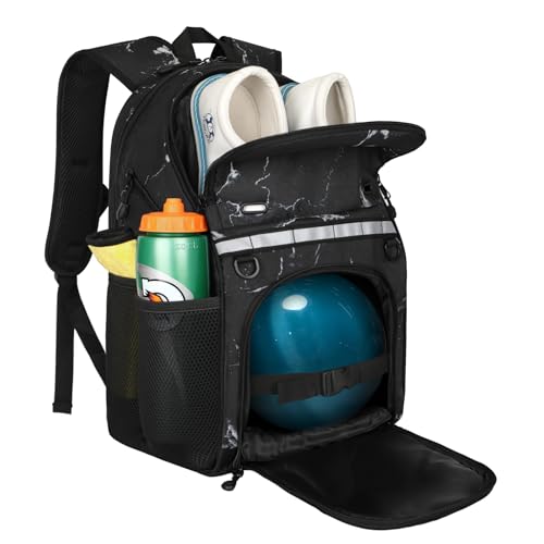 Goloni Bowling Backpack Single Ball Bag with Shoe Compartment Up to Size 16 Bowling Bag with Padded Ball Holder