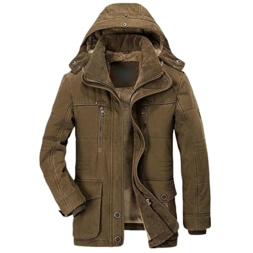 Veste d'hiver homme coton doublée polaire chaude et zippée