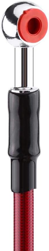 45/90Cm Fuel Tube Universal Line Fitting Stainless Steel Braided(Short-Red) For 45Cm Rear Brake Hose For Motorcycle Braided Brake Line Motorcycle 45Cm