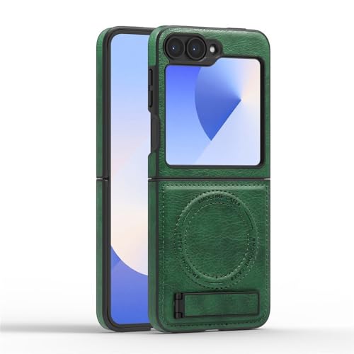 Protection Samsung Z Flip 5 étui cuir vert pour votre quotidien