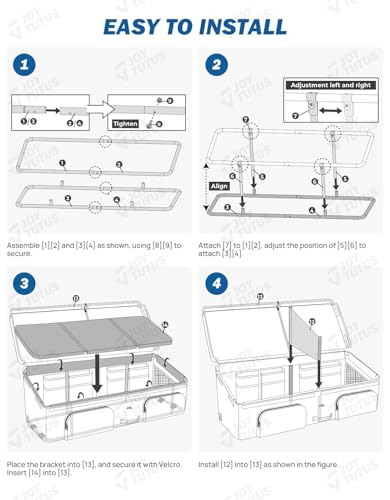 image for JOYTUTUS Upgrade Full Size Truck Bed Cargo Box Organizer for Pickup, W