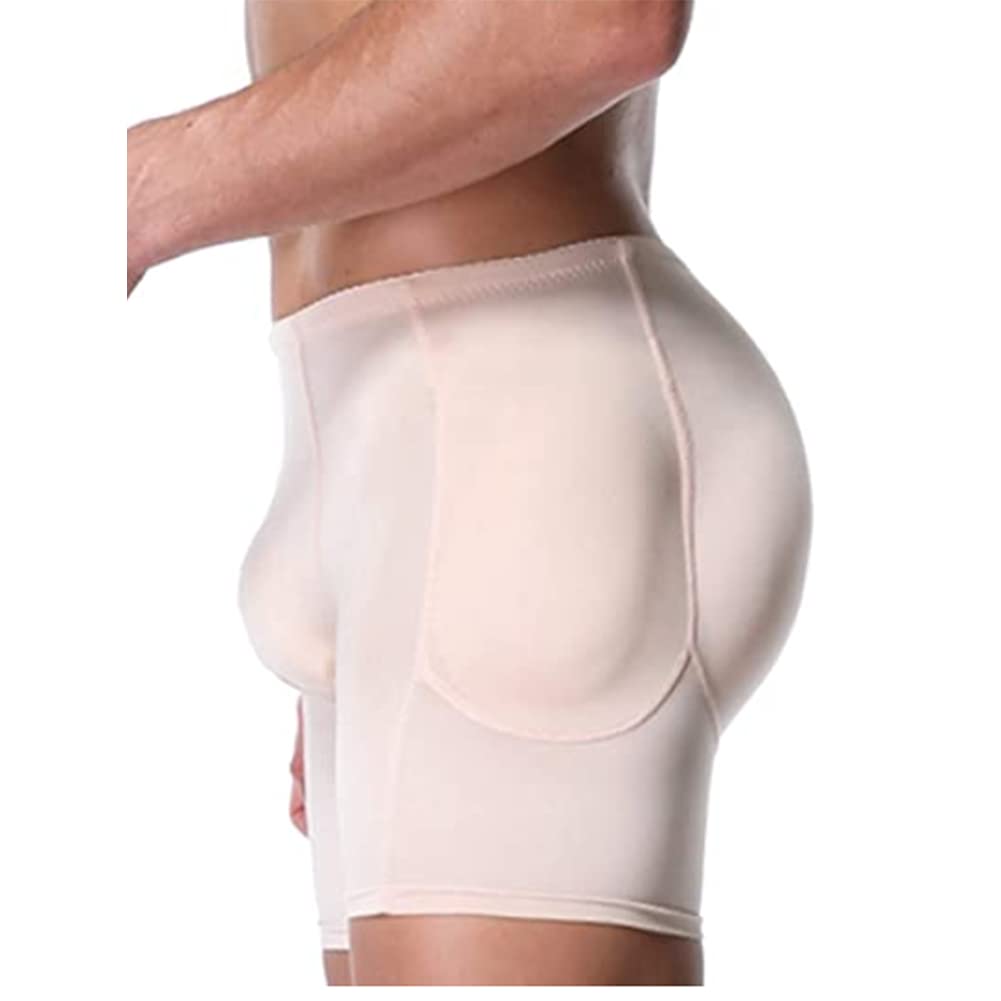 Pantalones levantadores de glúteos Falsos, Almohadillas de Encaje para realzar Las Caderas, Ropa Interior Moldeadora, Calzoncillos de Levantamiento Acolchados para hombr(Desnudo-XX-Grande