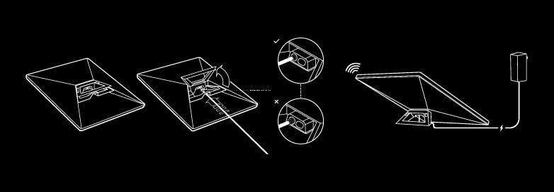 Diagram showing the setup process for the Starlink Mini antenna