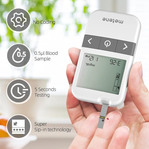 Metene AGM-513S Test Strips for Diabetes, 100 Count Blood Glucose Test Strips, Use with Metene AGM-513S Blood Glucose Monitoring System Only (No Monitor) - Thumbnail 5