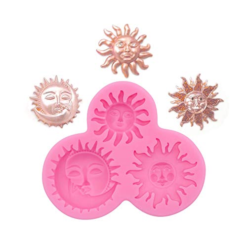 NOA Moon and Sun Silicone Mold Chocolate Candy Mold Silicone Mould DIY Jelly Mold Cake Fondant Decoration Cupcake Topper Dough Pastry Cookies Mold Holiday Party Cake