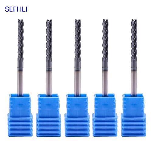 Image of 4 Flute Solid Carbide Long Square End Mill(5Pcs 1 /8 inch), AlTiN Coated | 35 Helix, 1 /8 inch Cutting Dia, 1 /8 inch Shank Dia, 3 /4 inch LOC, 2-1 /4 inch OAL For Milling Alloy Steel, Hardened Steel, Iron, Copper