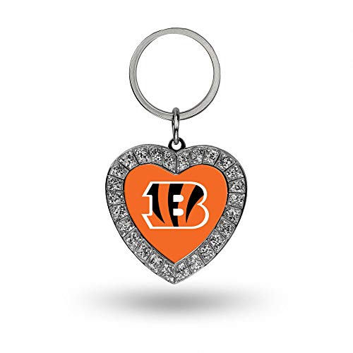 Image of Rico Industries NFL Football Rhinestone Heart Keychain - Great Accessory