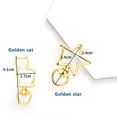 50Pcs Metal Swivel Lobster Claw Clasps Star Shape For Jewelry Making, Alloy Heart Clasp Keychain Rings For Crafts Diy Creative Snap Hook Lanyard For Bag Key Chains Accessories (10 Shapes) #TOP5