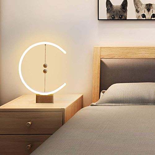 Yieonshion Modern Desk Lamp Smart Magnetic Balance Lamp, Bedside Table Lamp Suspension Balance Light Creative Led Night Light Wood Desk Lamp Fun Birthday Present Home Dorm #TOP2