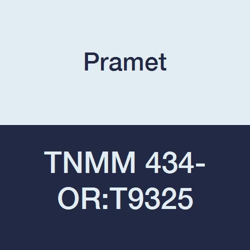 TNMM 434-OR:T9325 Carbide Indexable Turning Insert, Steel (P25), Single Sided Negative, 1/2" I.C., 3/16" Thick, CVD, Feed Rate=.010"-.067"/Rev, 60 Degree Triangle, Black (Pack of 10)