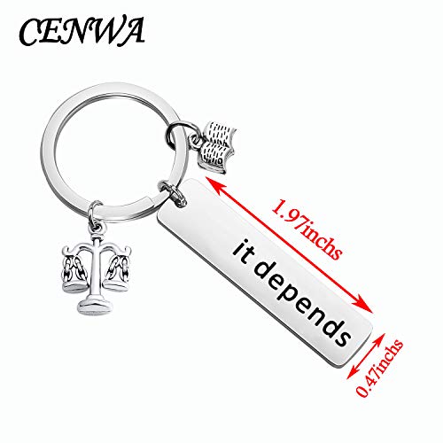 CENWA Lawyer Gift Attorney Gift Scales Of Justice Lawyer Keychain Law Graduation Gift It Depends Keychain2