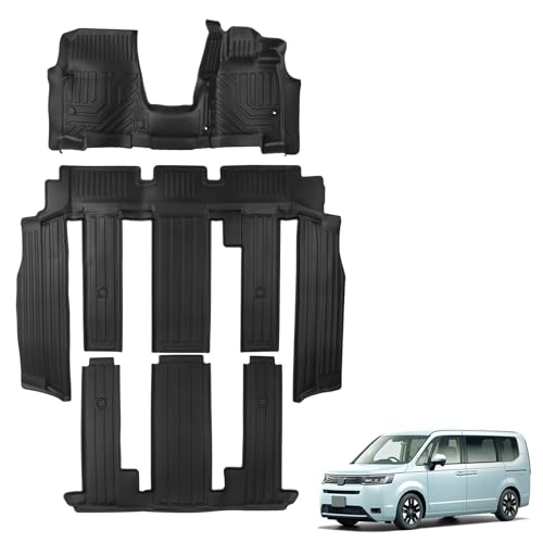 ステップワゴン RP6 RP7 RP8 型 フロアマット 車種専用設計 1&2列目 立体 3Dフロアマット TPE素材 カーマット 滑り防止 耐汚れ 取付簡単 カー用品 立体構造 耐摩擦 防水マット カスタムパーツ インテリア 保護パーツ 3pセット(ステ