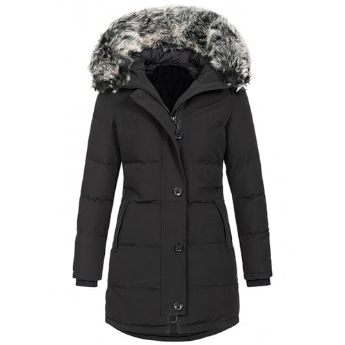 Veste bouffante à capuche ajustée manteau chaud coton parka hiver épaisse femme DGKaxiyaHM