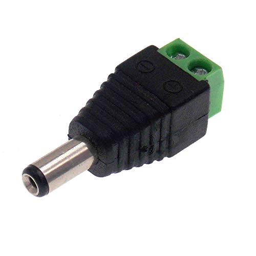 Reland Sun 10Pairs 12V Male+Female 2.1x5.5MM 5.5x2.1mm DC Power Jack Plug Adapter Connector for CCTV Camera (10pcs Male)