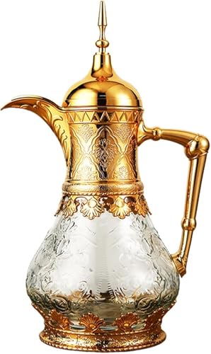 Insulated 1.6L Moroccan Teapot with Lid and Plastic Handle, Perfect for Afternoon Tea and Tableware