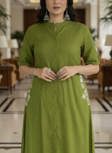Image of MITZO Cotton Straight Kurta with Palazzo | Co-Ord Set for Women | Stylish Kurta Set for Women | Party & Casual Wear Kurti Set