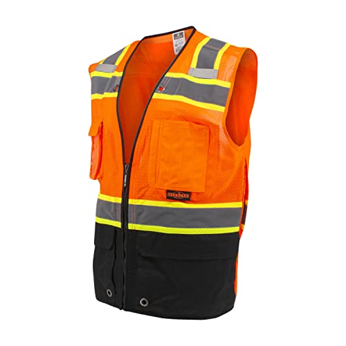 Radians SV51B Two-Toned Color-Blocked Vest - Hi-Vis Orange - Size 4X
