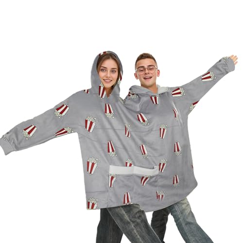 Couple Hoodies Matching Pyjamas for Couples Oversized Pajamas Matching Onesies Sweatshirts Funny Two Person Hoodie Matching Couple Gifts for His and Hers (UK Alpha One Size Regular Regular Grey)