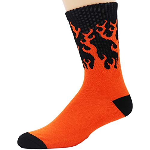 Black and Orange Fiery Flames Performance Athletic Crew Socks2