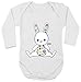 HARIZ Baby Body a maniche lunghe coniglietto coccoloso animali asilo, biglietto regalo con dente di latte, bianco 62-68