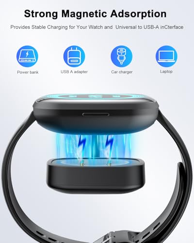 FYOUNG Charger Cable Compatible with Fitbit Versa 4/Versa 3 & Sense/Sense 2 Smartwatch, USB Charging Cord for Google Pixel Watch 2/3, Replacement for Versa 3/4 for Sense/2 Charger, 2 Pack (3.3ft/1ft)