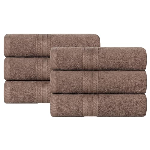 Superior Eco-Friendly Cotton 6-Piece Hand Towel Set, Small Towels for