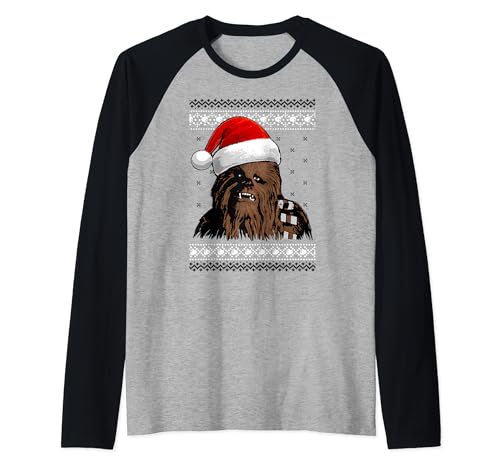 Star Wars Chewbacca Christmas Sweater Raglan le Cadeau Idéal pour les Fans de la Saga