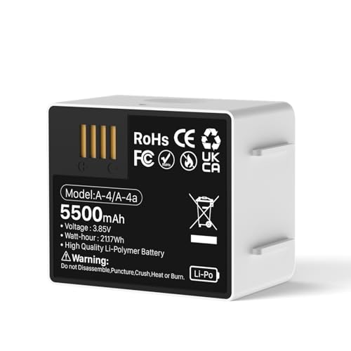 RRUHHK 2 Packs Battery for Arlo Pro 4/ Pro 3, 5500mAh New Upgrade High Capacity Battery Replacement for Arlo Pro 5S 2K/ Ultra 2/ Ultra, A-4 A-4a, VMA5400, VMC4040P, VMC4060P