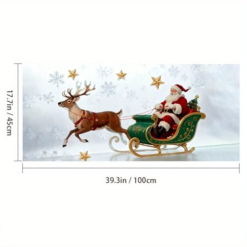 Película Decorativa Navidad Santa y Reno para Ventanas miniatura 3