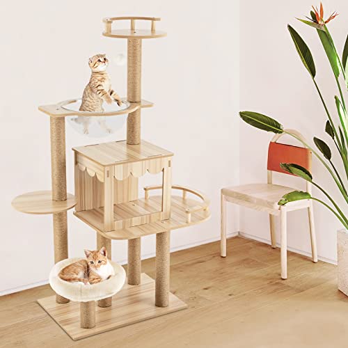 Árbol para Gatos Moderno de Múltiples Niveles para Interior miniatura 7